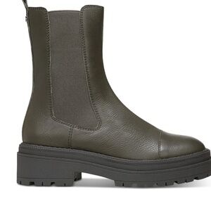Sam Edelman Women's Wellington Green Lea Lug Sole Chelsea Boots Size 8 1/2
